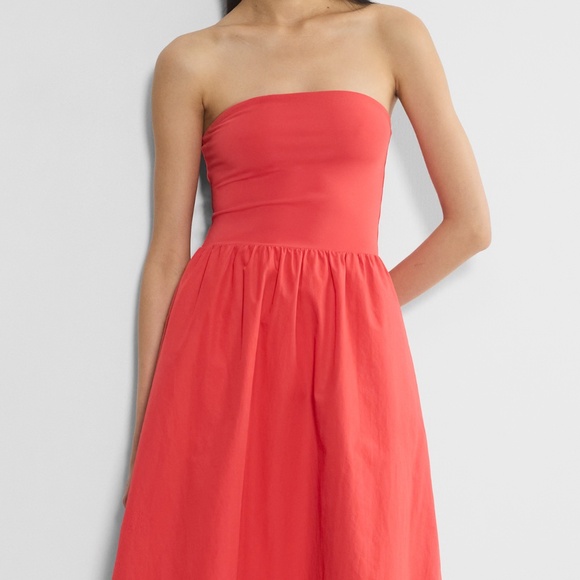 Aritzia Baboon Fluid Poplin Dress in Cherry Red - Picture 2 of 5